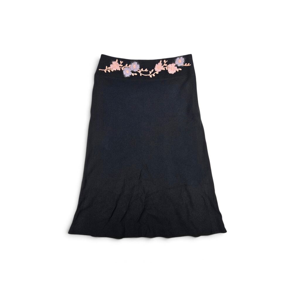 Y2k BluGirl by Blumarine Midi Skirt Floral Knit Embroidered Waist - Size S